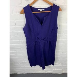 Boden Women's Bow Front Sheath Mini Dress Sleeveless Purple Size 14 Plus